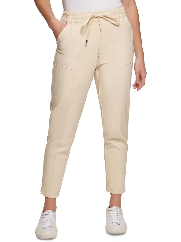 ladies' formal trousers -Womens Pintuck Split Hem Ankle Pants