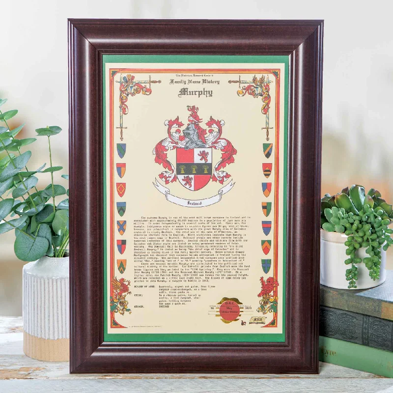 ladies' military jackets -Framed Family Crest & Coat of Arms - Surname History Wall Decor