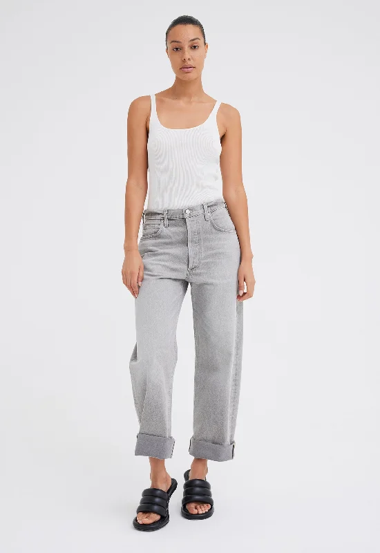 women's tailored trousers -Citizens of Humanity Ayla Baggy Jean - Quartz Grey