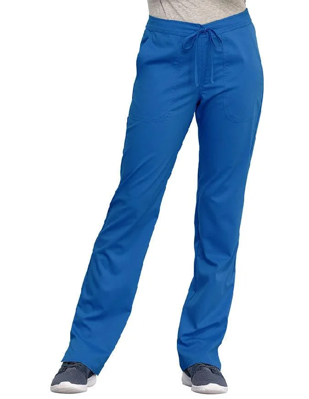 ladies' fleece jackets -Cherokee Workwear Revolution Women's Mid Rise Straight Leg Drawstring Petite Pant