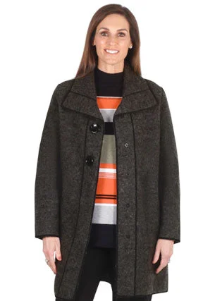 ladies' double-breasted wool coats -Jillian Boiled Wool Jacket