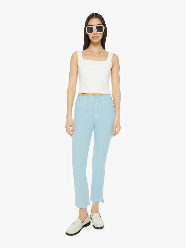 women's lightweight cargo pants -The Insider Crop Step Fray - Blue Glow