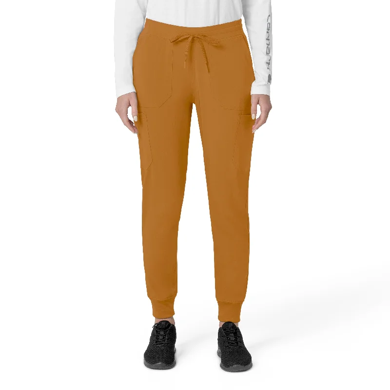 women's cropped trousers -Carhartt Force Cross-Flex Women's Cargo Jogger Scrub Pant - Fox Brown