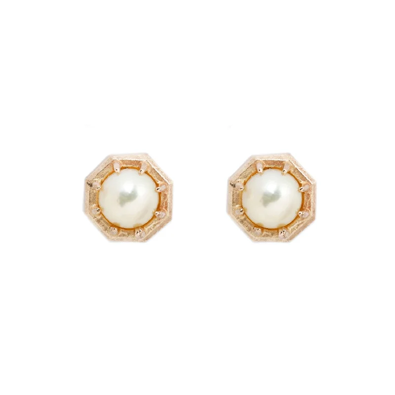 ladies' flower earrings -Akoya Pearl Studs