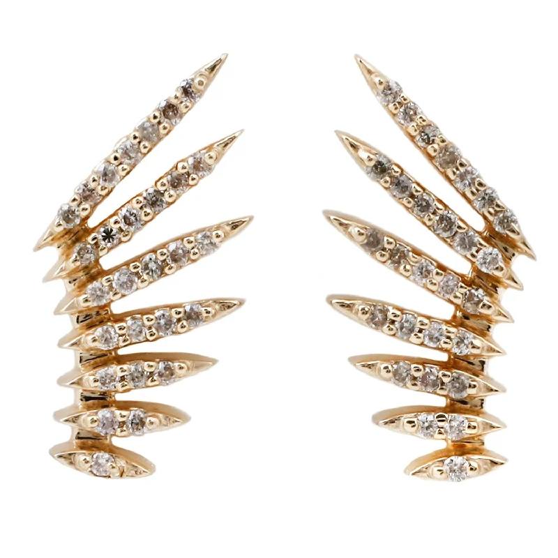 women's hexagon earrings -Flying Wings & Diamonds Earrings