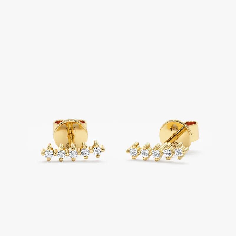 women's statement earrings -Diamond Ear Crawler Studs, Patrice