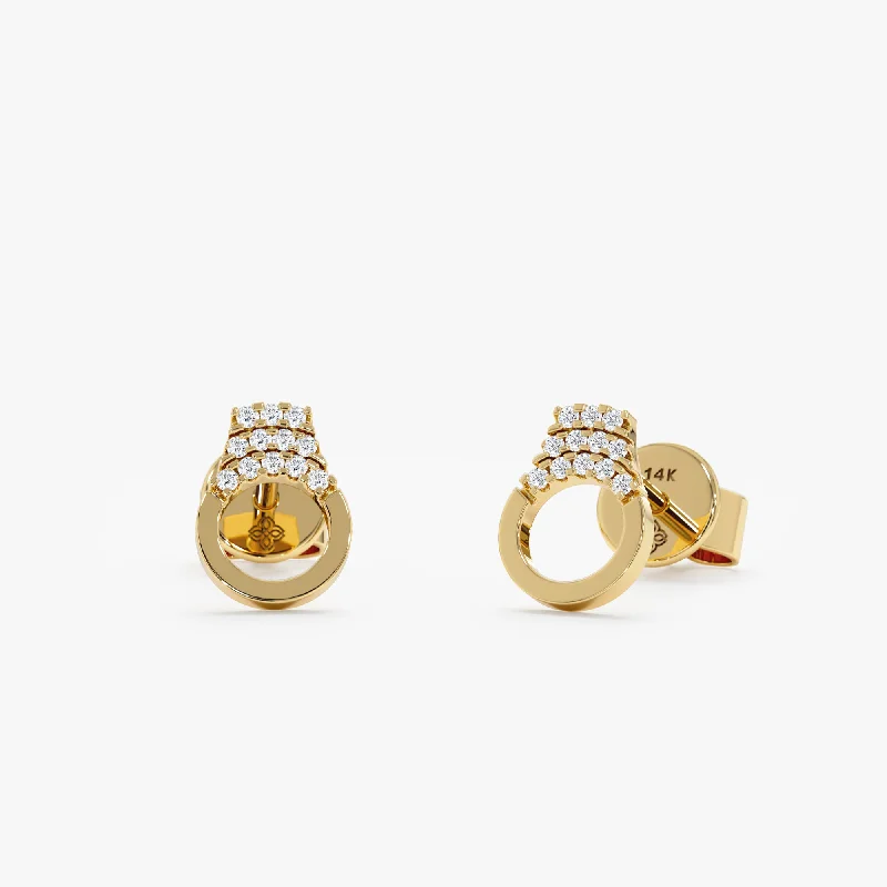 ladies' enamel earrings -Diamond Handcuff Studs, Charlotte