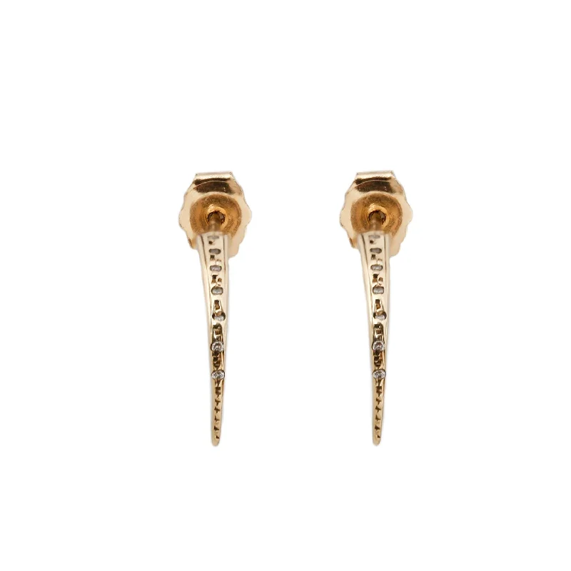 women's stud earrings -White Diamond Gold Razor Claw Studs