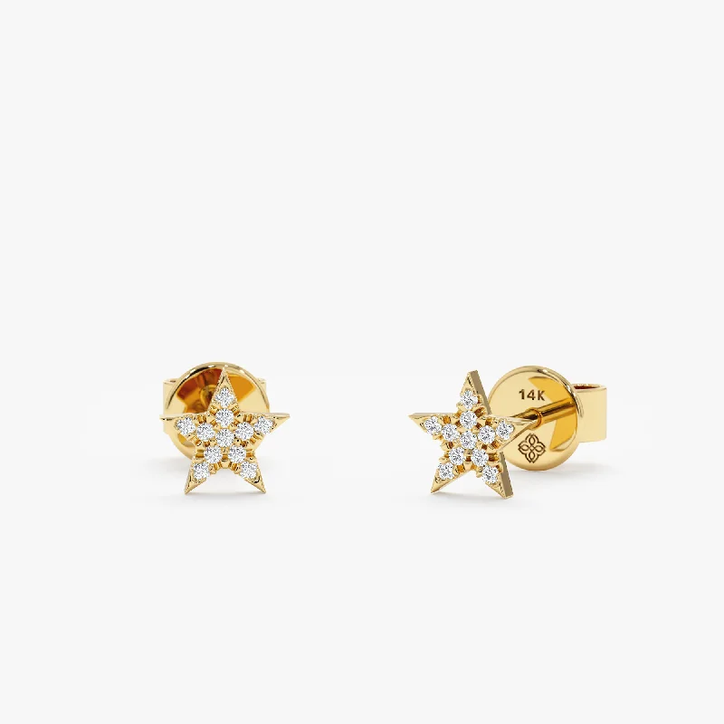 women's butterfly earrings -Diamond Star Studs, Polaris