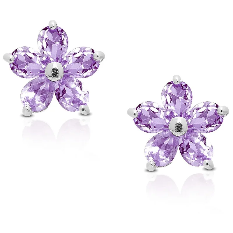 women's wooden earrings -Dolce Giavonna Sterling Silver Gemstone Flower Stud Earrings