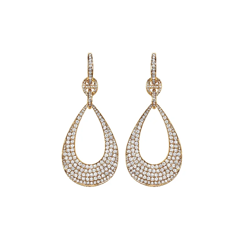 women's statement earrings -DROP WITH DIAMONDS