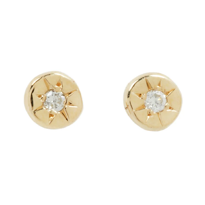 stylish hoop earrings for women -Estrella Diamond Star Studs