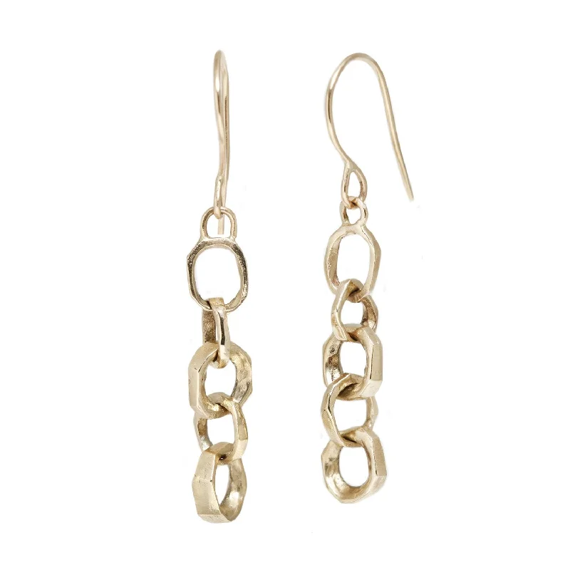 women's dangle earrings -Gold Chain Link Drops