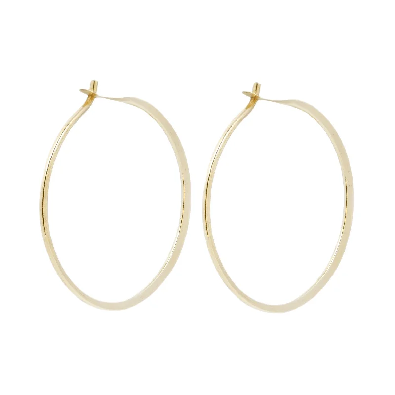 women's gothic earrings -Gold Round Hoops