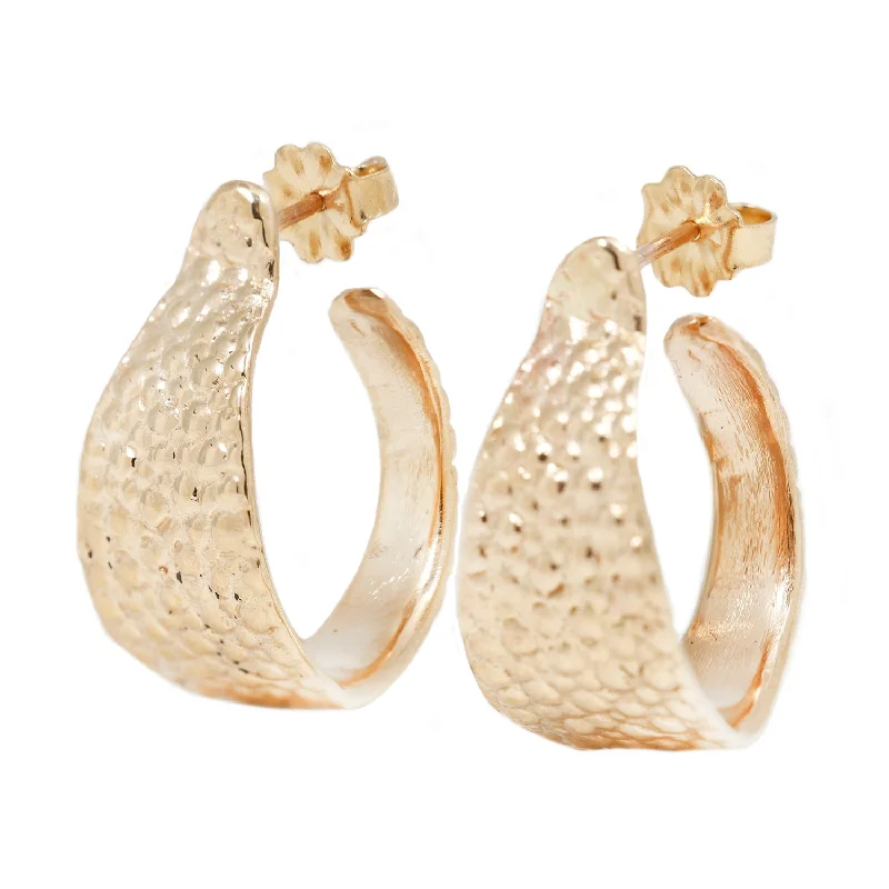 ladies' tassel earrings -Gold Stingray Cuff Hoops