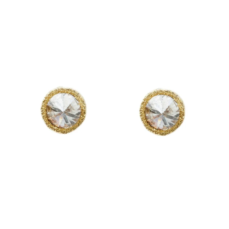 ladies' threader earrings -Inverted Champagne Diamond Studs