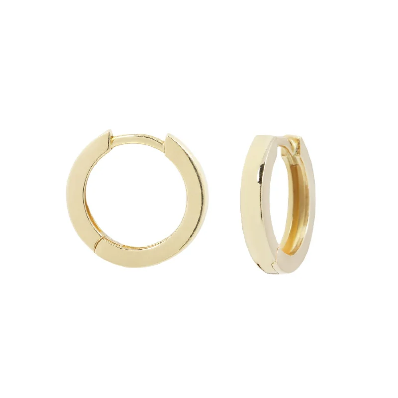 women's delicate earrings -Large Gold Huggie Hoops