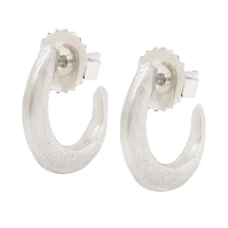 women's artistic earrings -Silver Mini Hoops