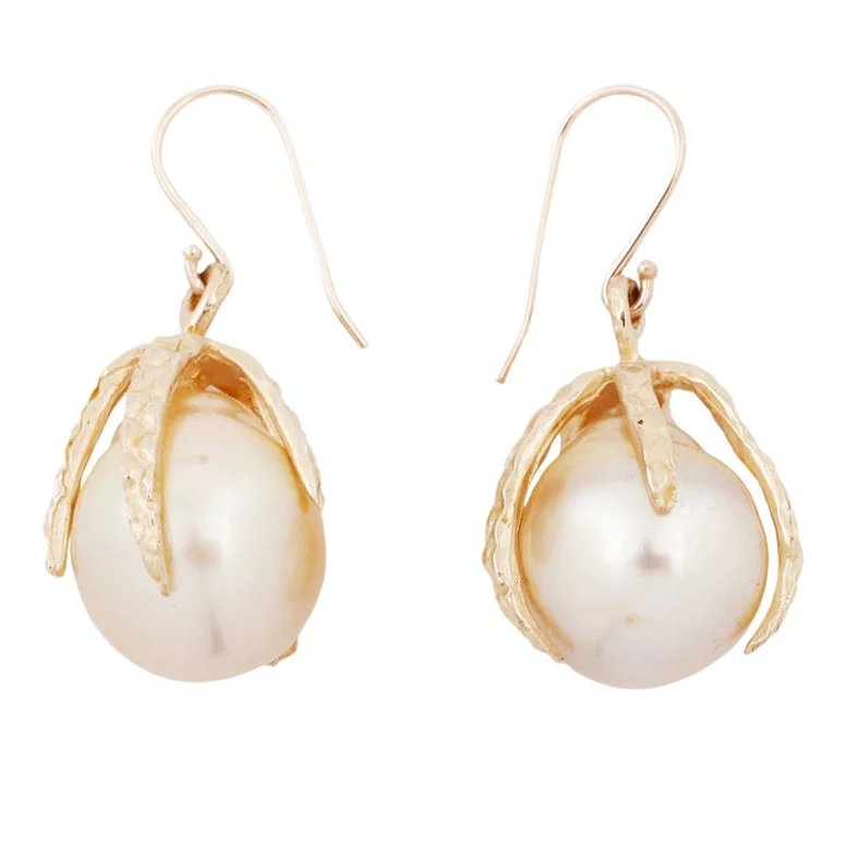 women's rainbow earrings -White Pearl Drop Earrings