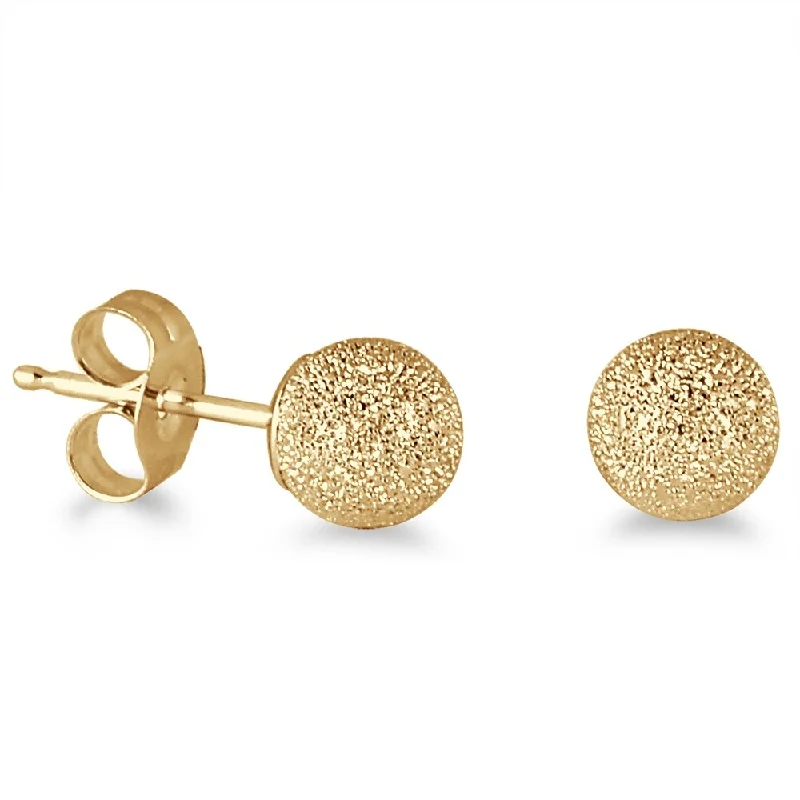 elegant silver earrings for women -Marquee Jewels 14k Yellow Gold Laser-cut Ball Stud Earrings