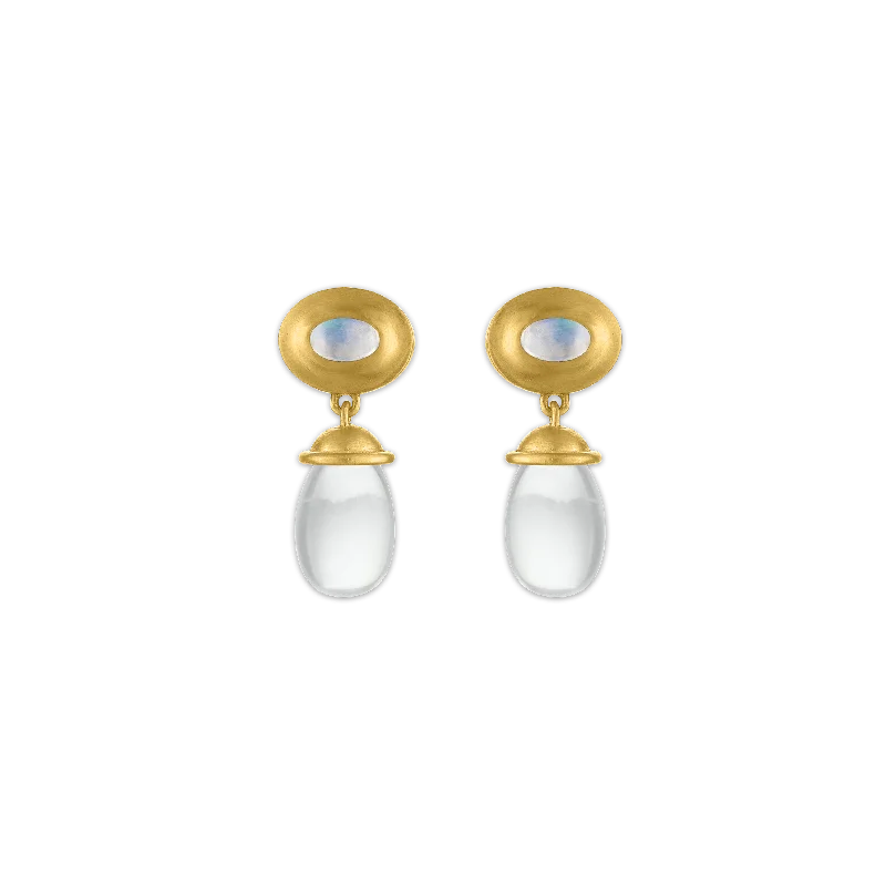 ladies' cubic zirconia stud earrings -Moonstone Alabastra Earrings