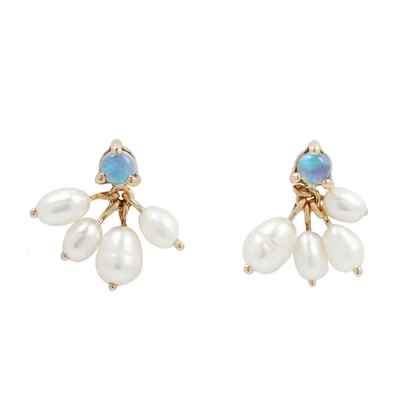 stylish earrings for women -Opal and Pearl Cloudburst Earrings