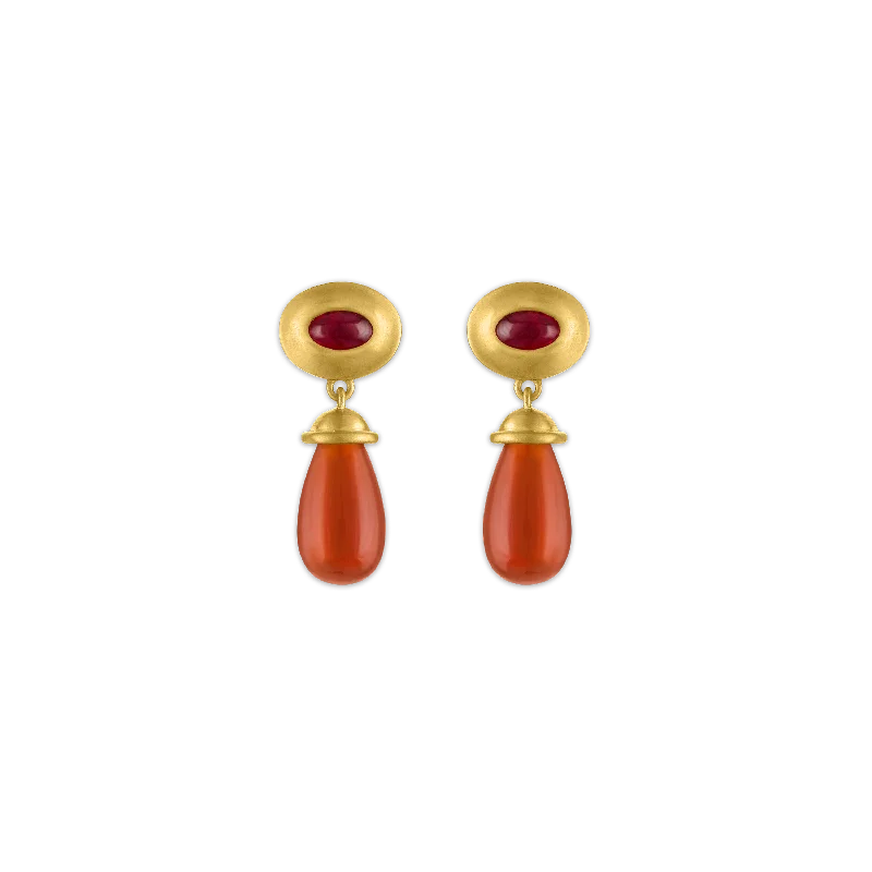 stylish resin earrings for women -Ruby and Carnelian Alabastra Earrings