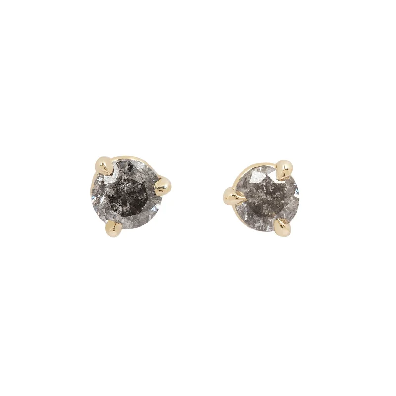 women's mixed-metal earrings -Salt & Pepper Diamond Martini Studs