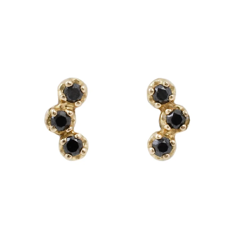 women's minimalist gold earrings -Orion Black Diamond Earrings