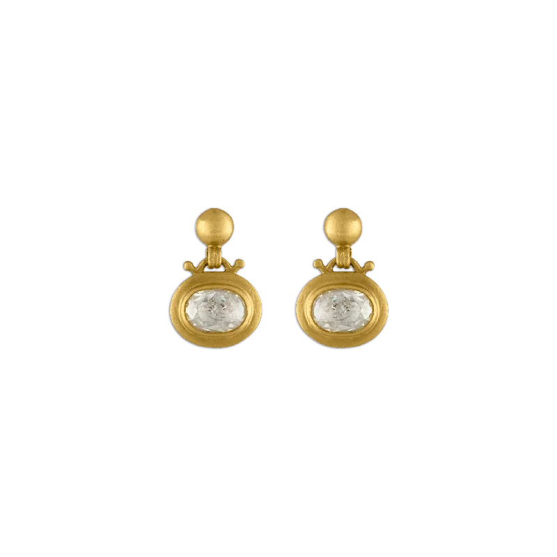 women's drop earrings -Small Diamond Bell Earrings