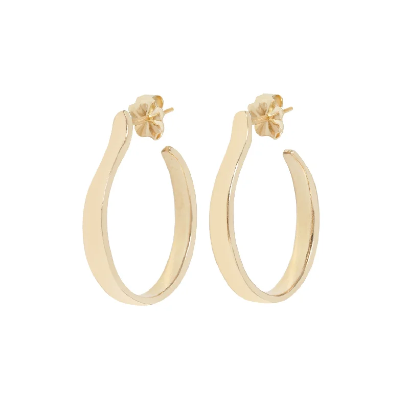 stylish clip-on earrings for women -Small Plain Gold Hoops