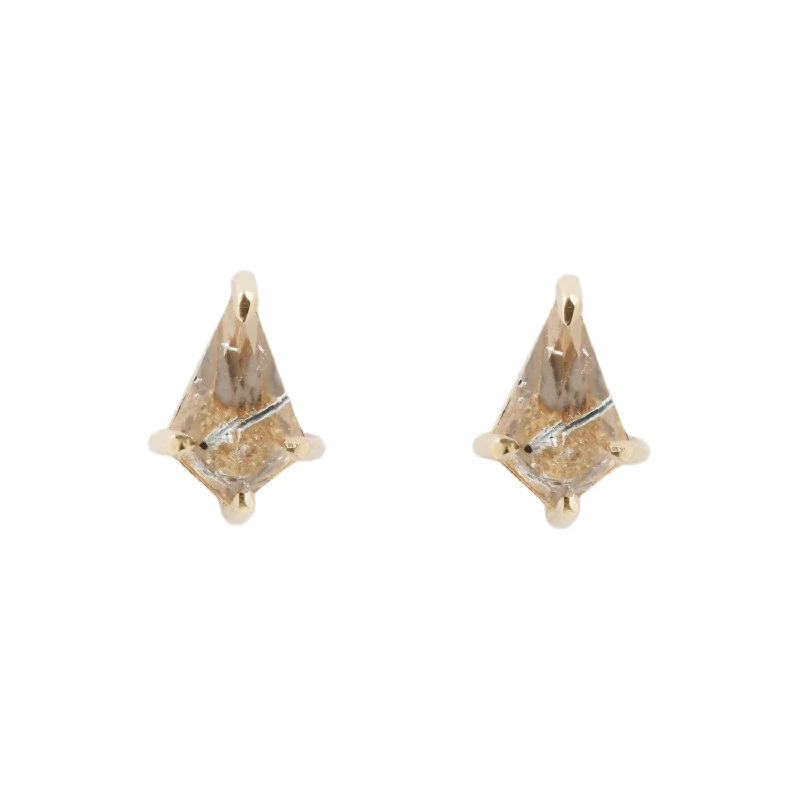 ladies' tassel earrings -Small Quartz Kite Studs