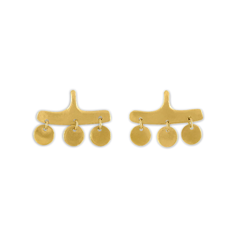 ladies' gold-plated earrings -Gold Syca Earrings