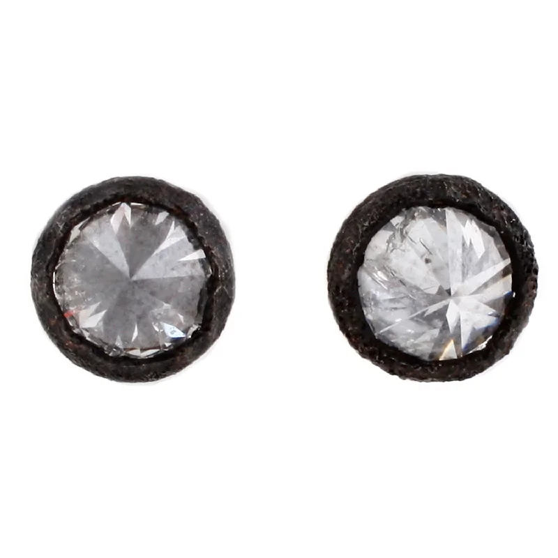 ladies' ear cuffs -Pointed White Diamond Studs