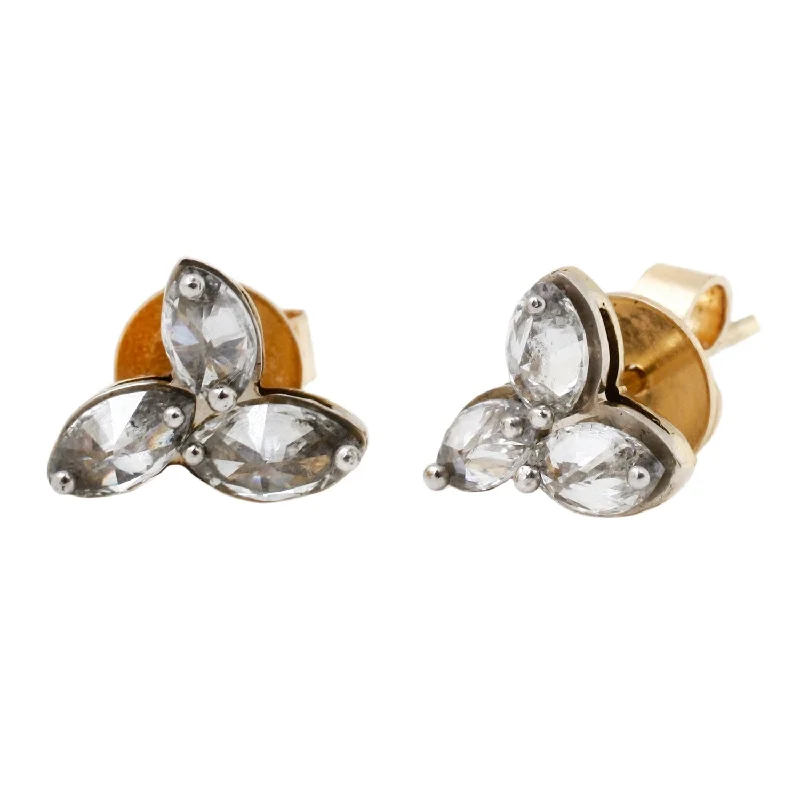 ladies' threader earrings -Diamond Cluster Studs