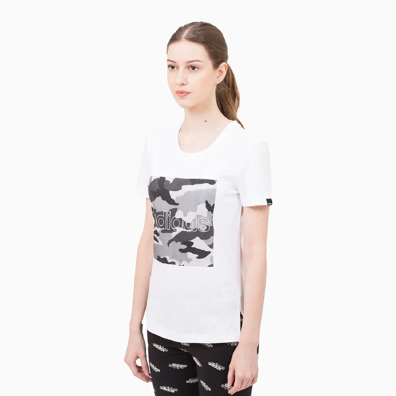 women's frill tops -Women's Boxed Camo Graphic T Shirt