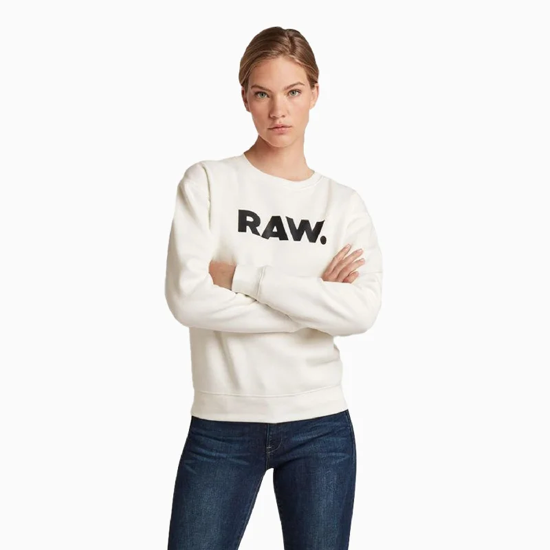 ladies' peplum tops -Women's Premium Core Raw Crew Neck Sweatshirt