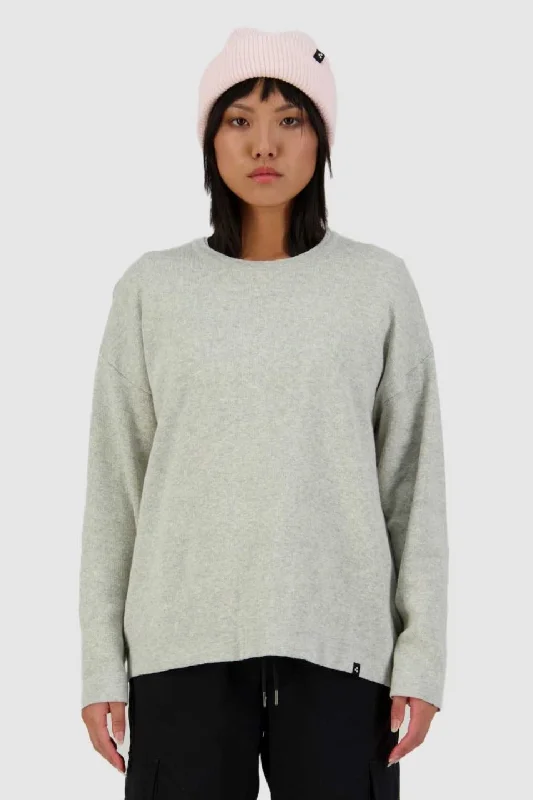 casual layered tops for women -Neve Cotton Knit Toi Toi Crew