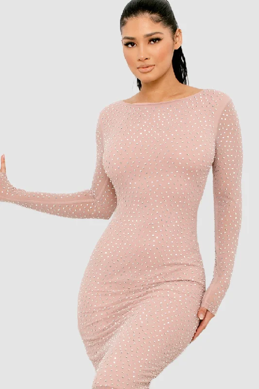 women's slit maxi dresses -Blush Dress