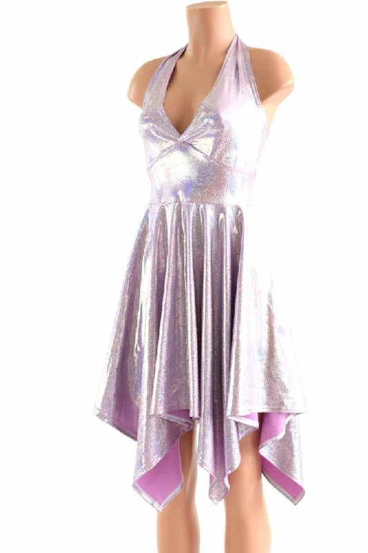 women's casual dresses -Lilac Purple Pixie Hemline Fairy Dress