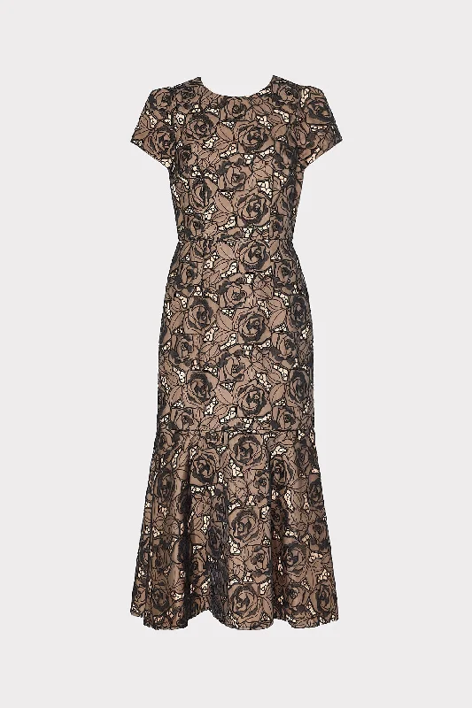 women's formal dresses -Tahlia Rose Mesh Embroidered Dress