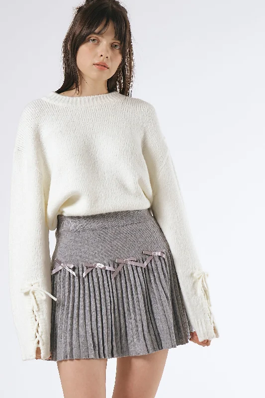 ladies' wool skirts -elegant skirts for women -Elia Knitted Mini Skirt