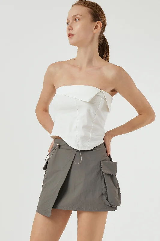 women's peplum skirts -ladies' frilled skirts -Lily Wrap Effect Cargo Skirt