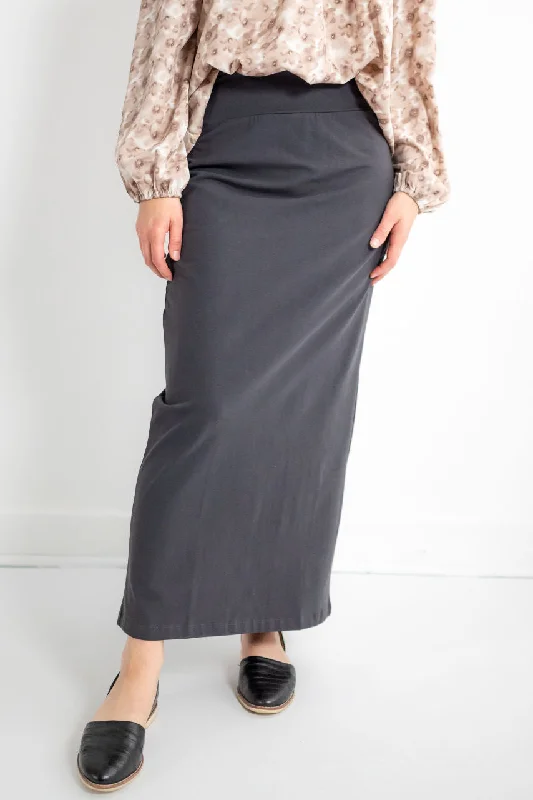 women's floral print skirts -trendy skirts for women -Monroe Knit Maxi Pencil Skirt in Charcoal