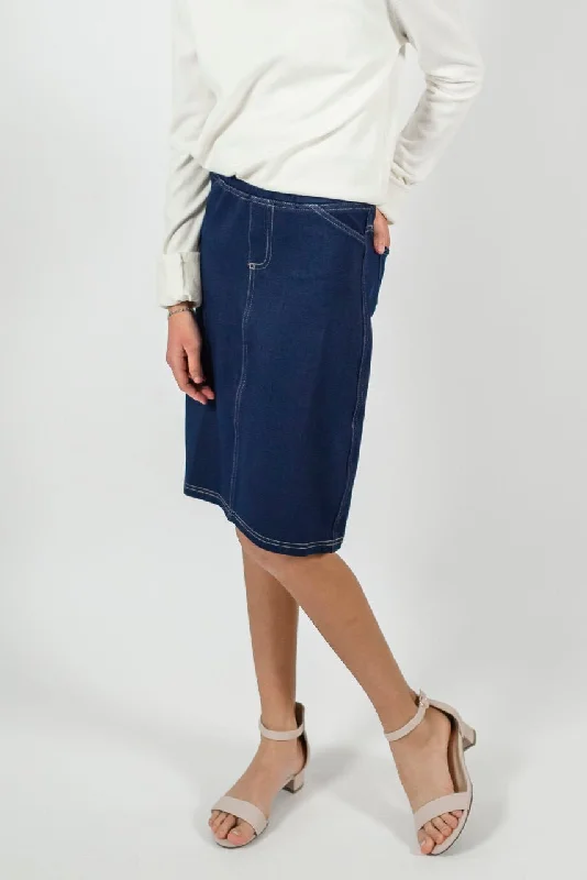 women's layered skirts -women's stretch leggings -Piper Girls Knit Skirt in Navy